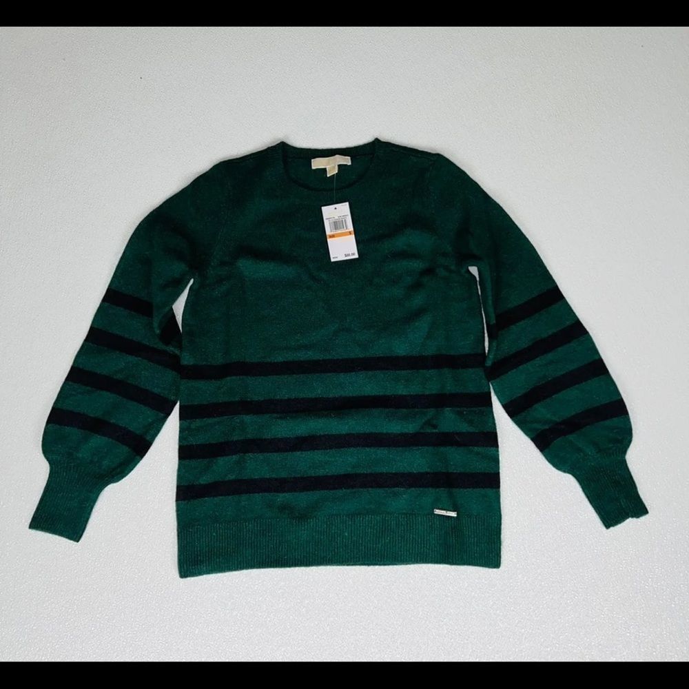 Michael Kors Womens Striped Pullover Sweater Green Size S NWT - Picture 3 of 11